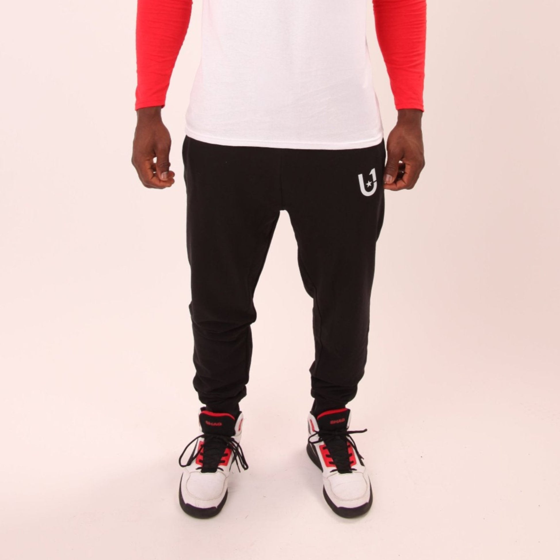 View of UNIFY Men's all-day sweat pants, perfect for lounging or active pursuits.