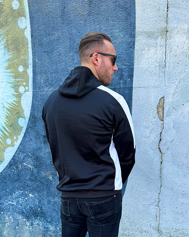 unify mens black and white track top